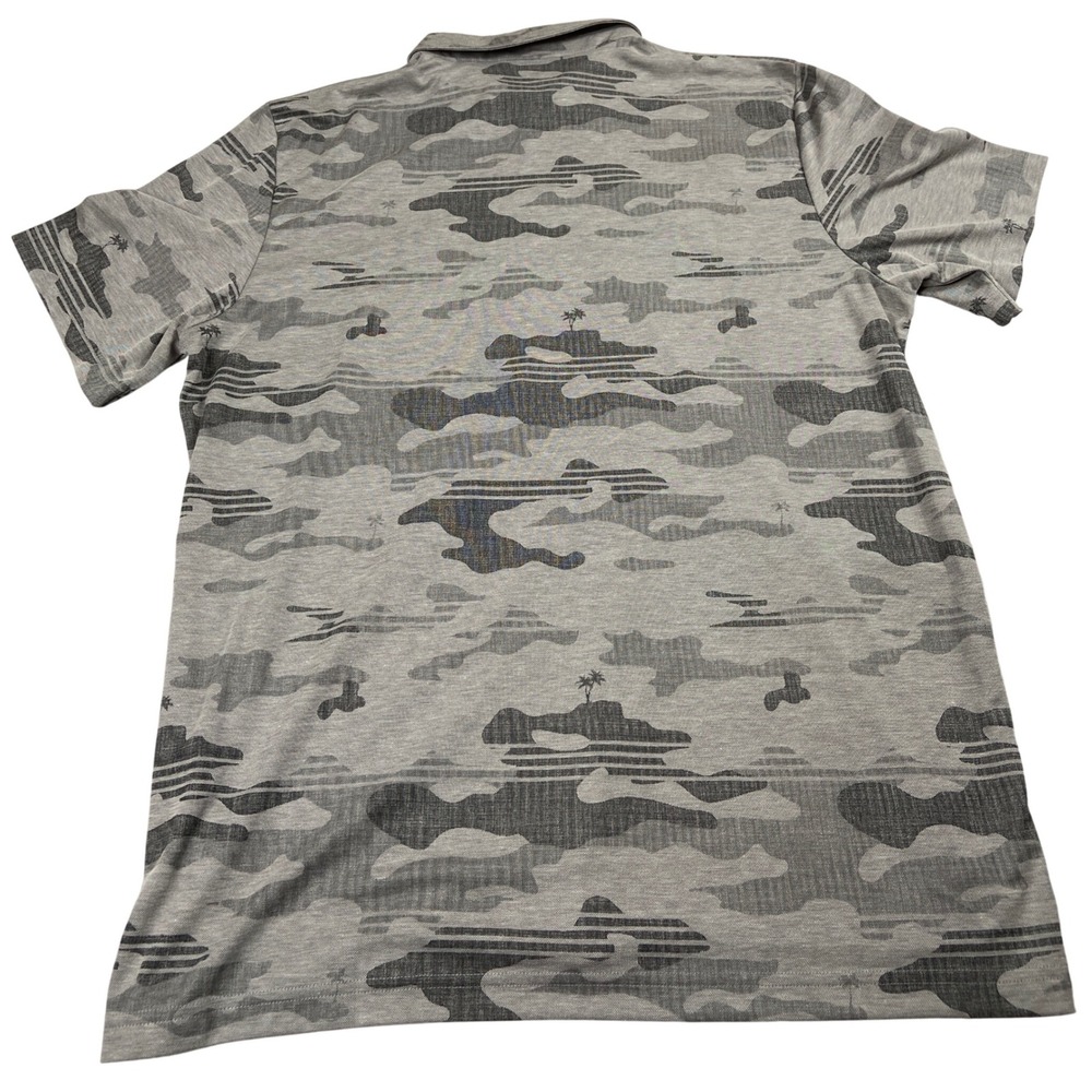 Travis Mathew Polo Shirt Mens 3XL Gray Camo Performance Golf Casual Comfort‎ - Picture 5 of 9